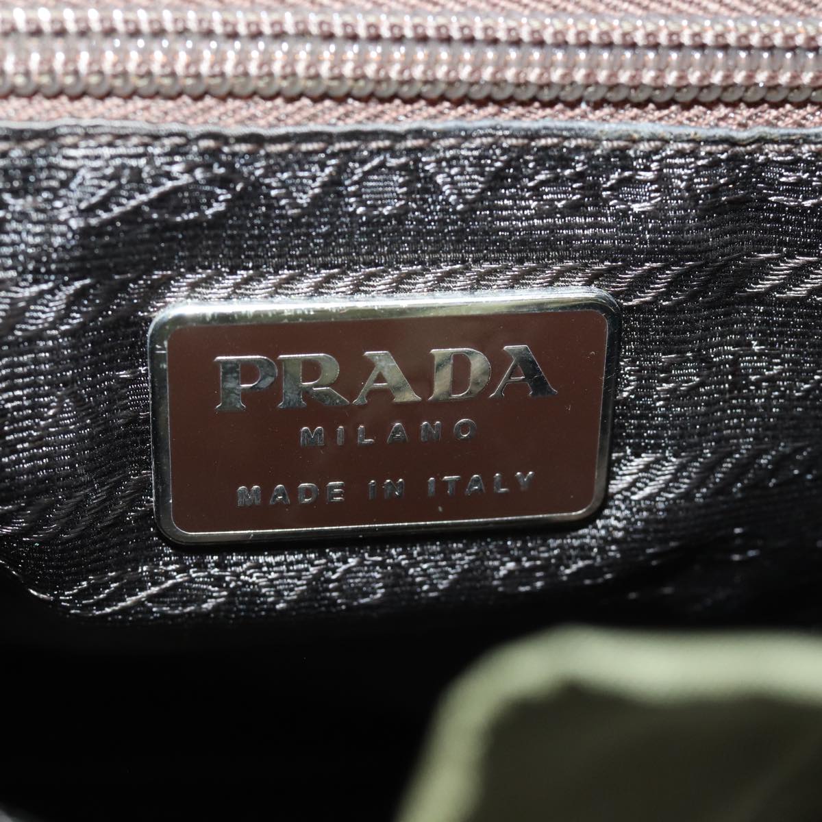 PRADA Shoulder Bag Nylon Khaki Auth 78808