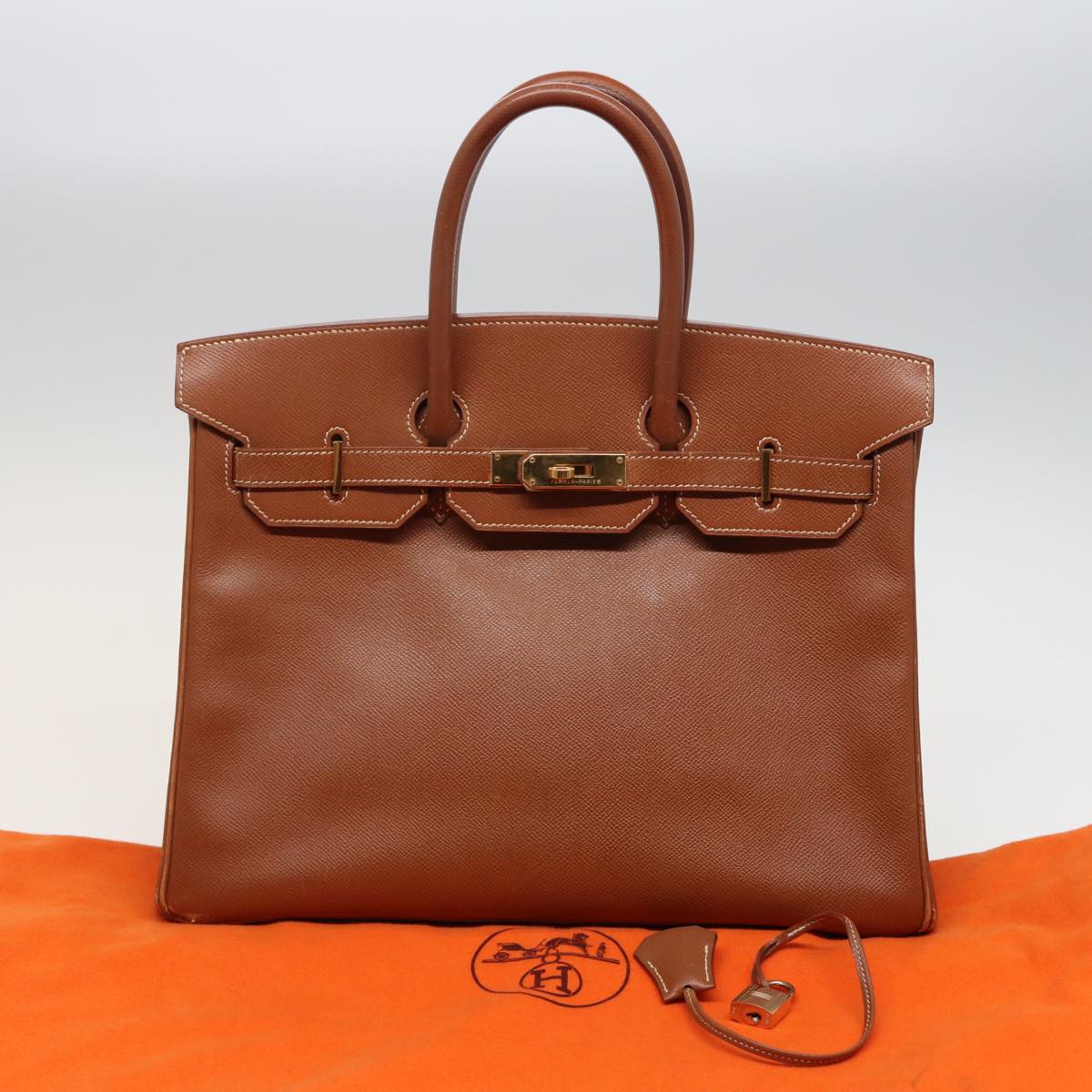 HERMES Birkin 35 Hand Bag Togo leather Brown Auth 78820A