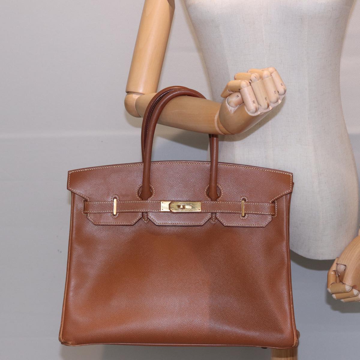 HERMES Birkin 35 Hand Bag Togo leather Brown Auth 78820A