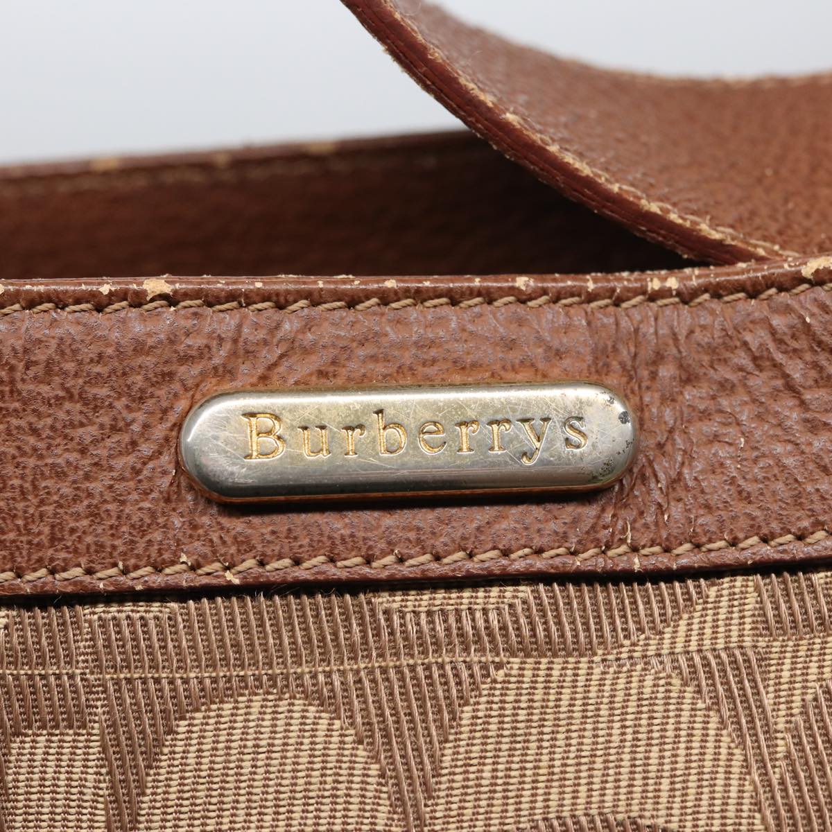 Burberrys Shoulder Bag Canvas Brown Auth 78848