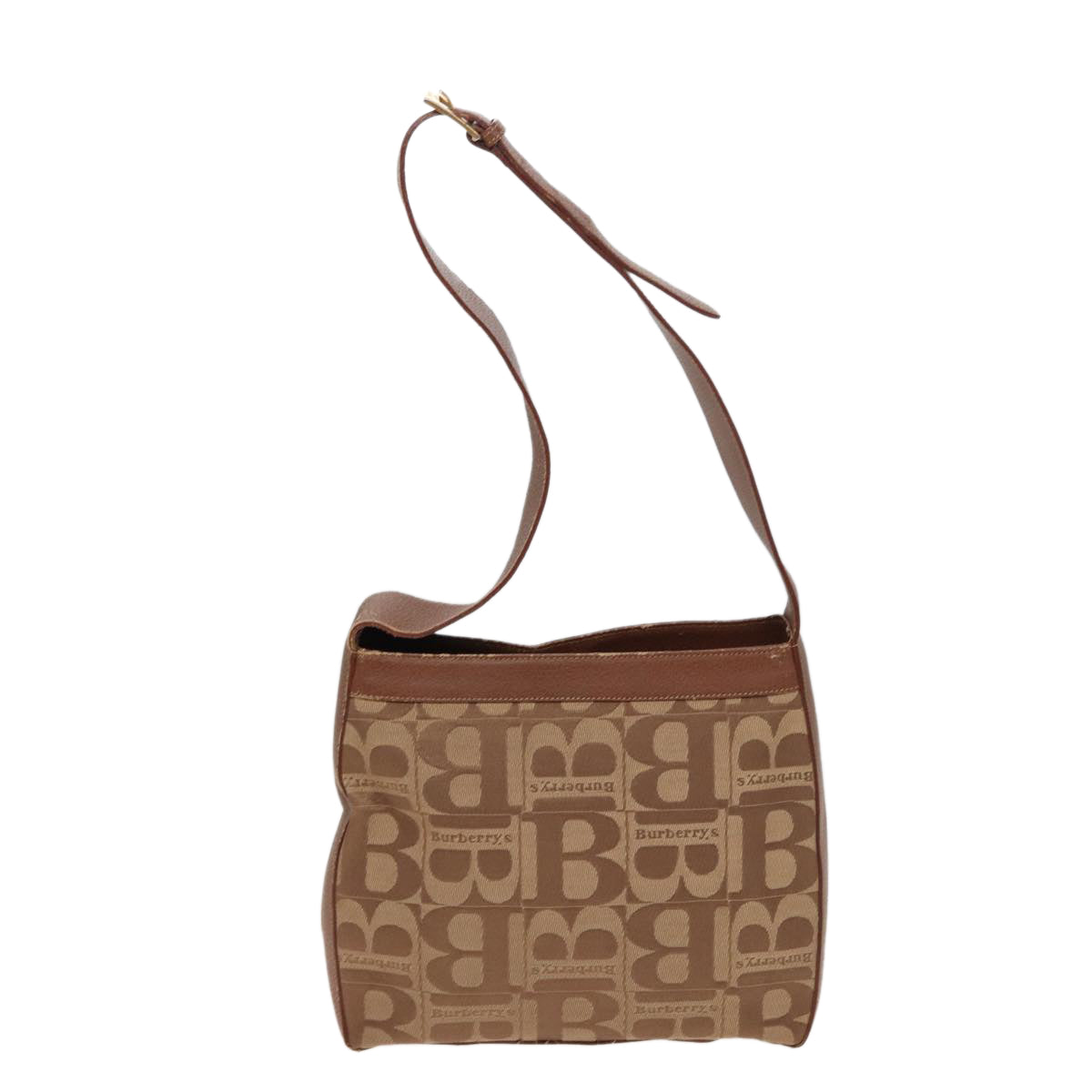 Burberrys Shoulder Bag Canvas Brown Auth 78848