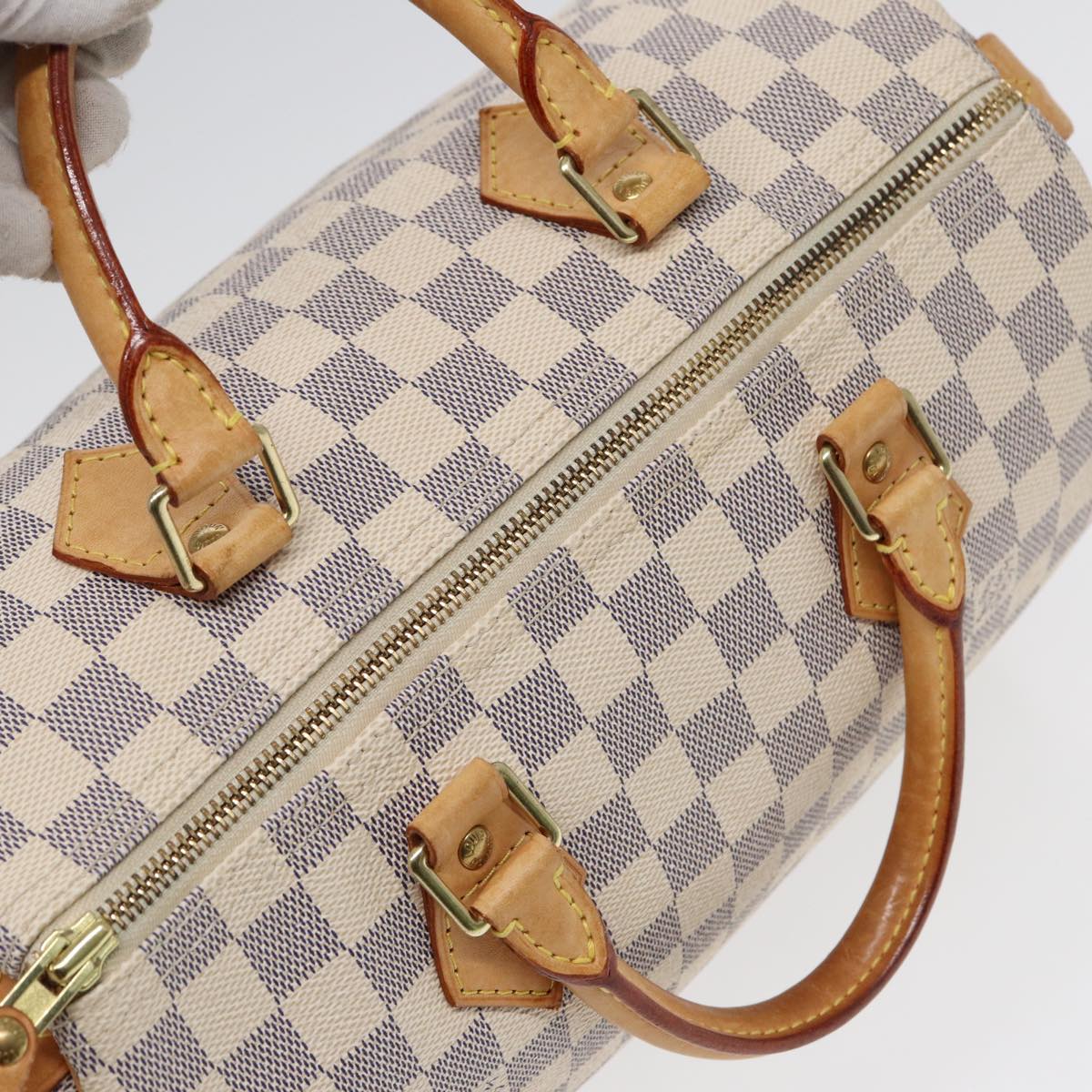 LOUIS VUITTON Damier Azur Speedy 30 Hand Bag N41533 LV Auth 78933