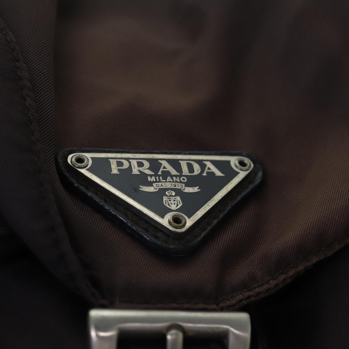 PRADA Backpack Nylon Brown Auth 79149