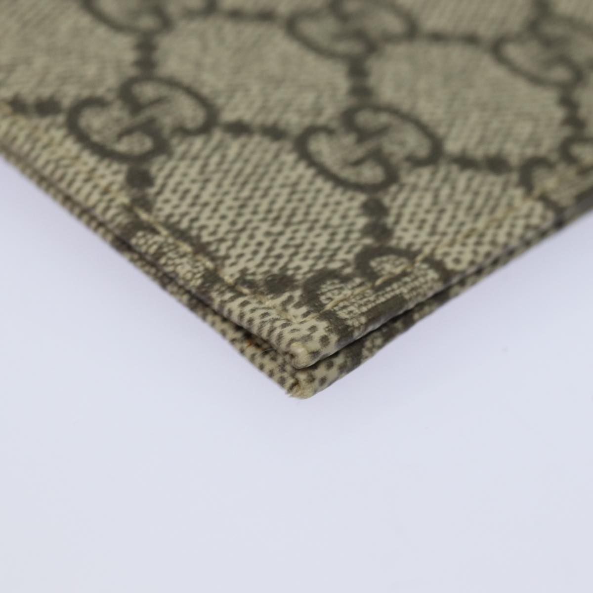 GUCCI GG Supreme Butterfly Clutch Bag PVC Beige 550781 Auth 79205V