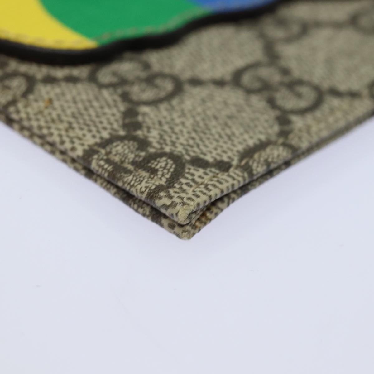 GUCCI GG Supreme Butterfly Clutch Bag PVC Beige 550781 Auth 79205V