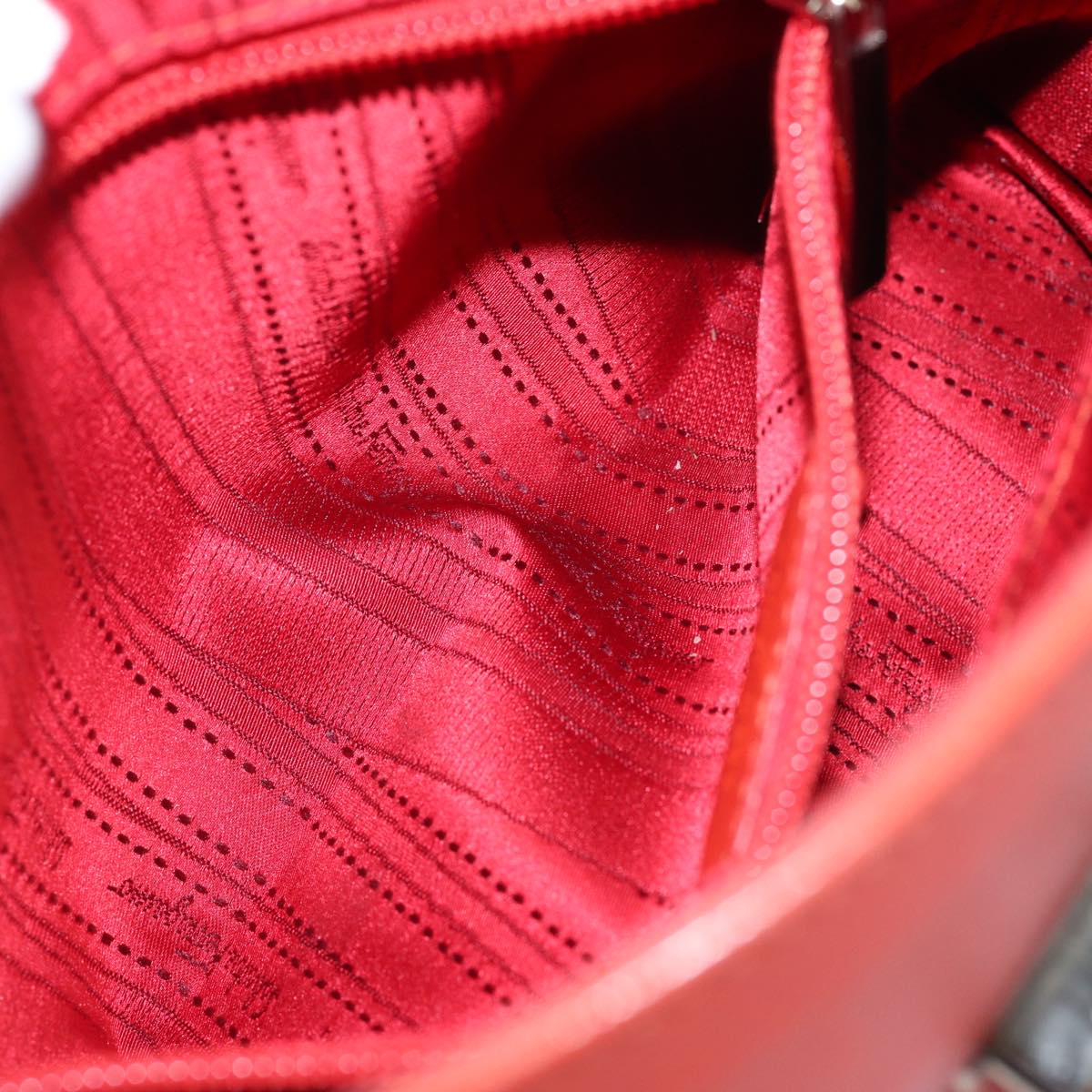 Salvatore Ferragamo Gancini Hand Bag Leather 2way Orange Auth 79212