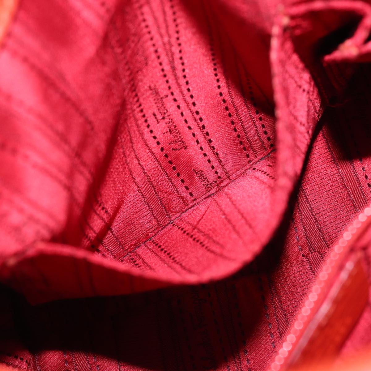 Salvatore Ferragamo Gancini Hand Bag Leather 2way Orange Auth 79212