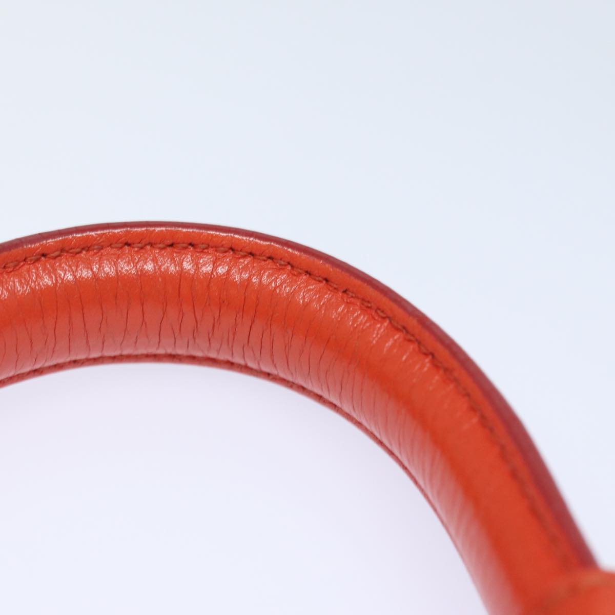 Salvatore Ferragamo Gancini Hand Bag Leather 2way Orange Auth 79212