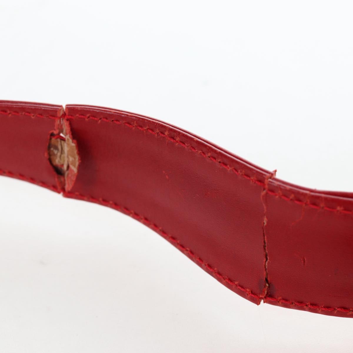 FENDI Hand Bag Leather Red Auth 79213