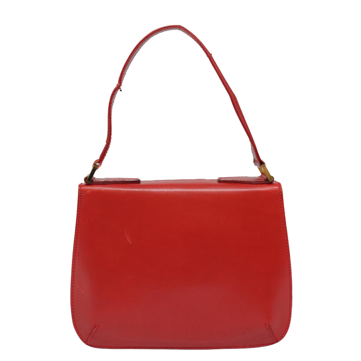 FENDI Hand Bag Leather Red Auth 79213