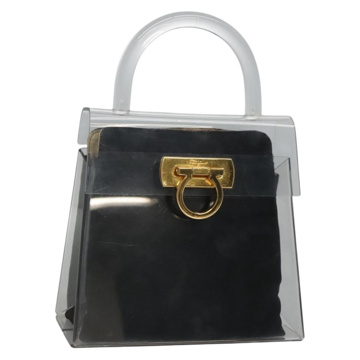 Salvatore Ferragamo Gancini Hand Bag plastic Clear Auth 79216