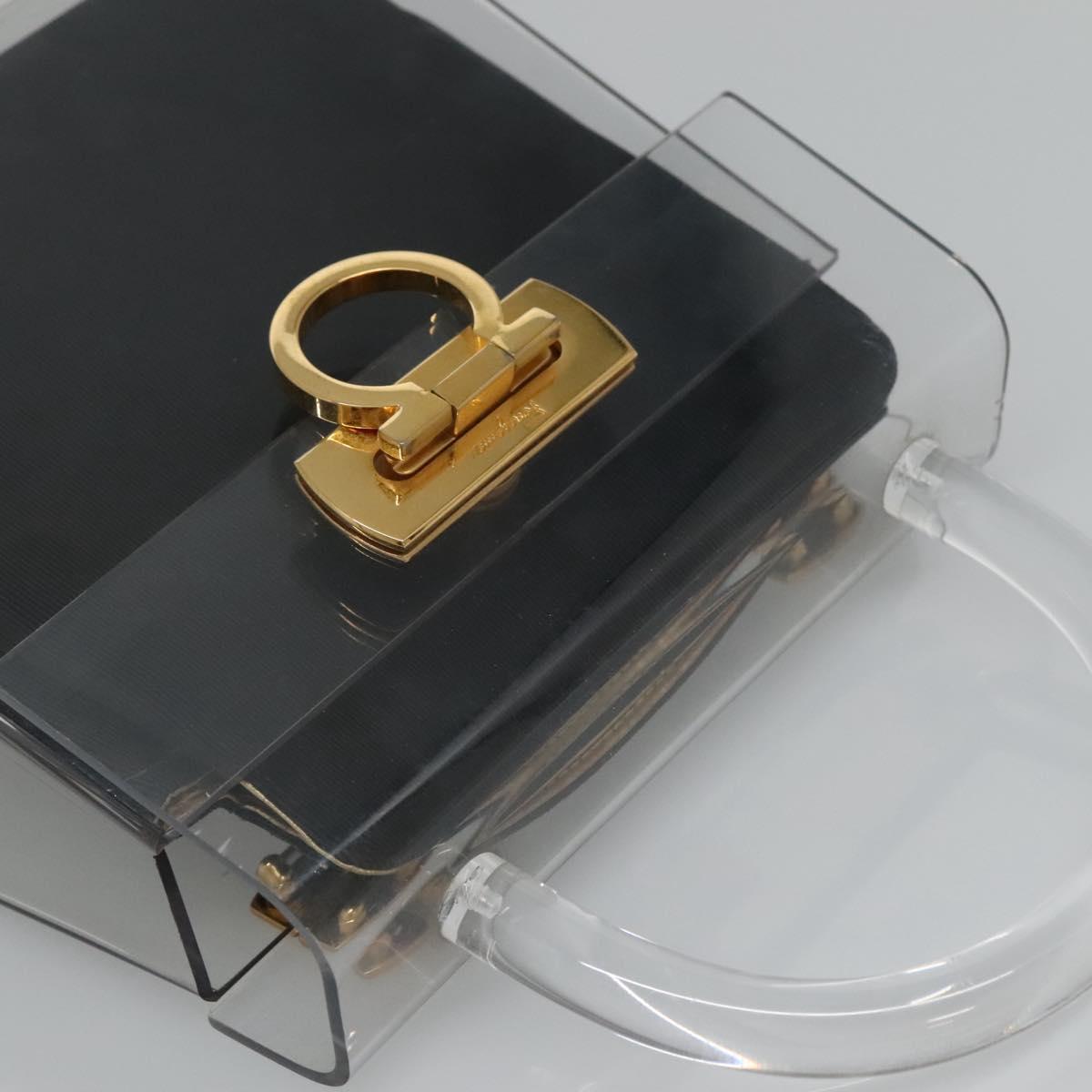 Salvatore Ferragamo Gancini Hand Bag plastic Clear Auth 79216