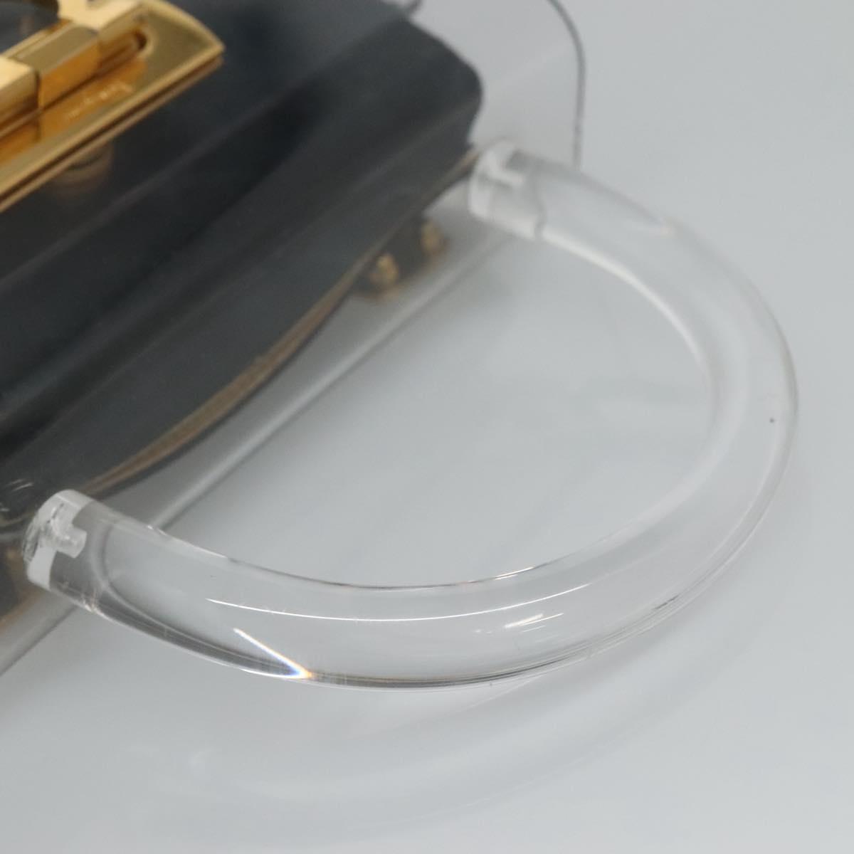 Salvatore Ferragamo Gancini Hand Bag plastic Clear Auth 79216