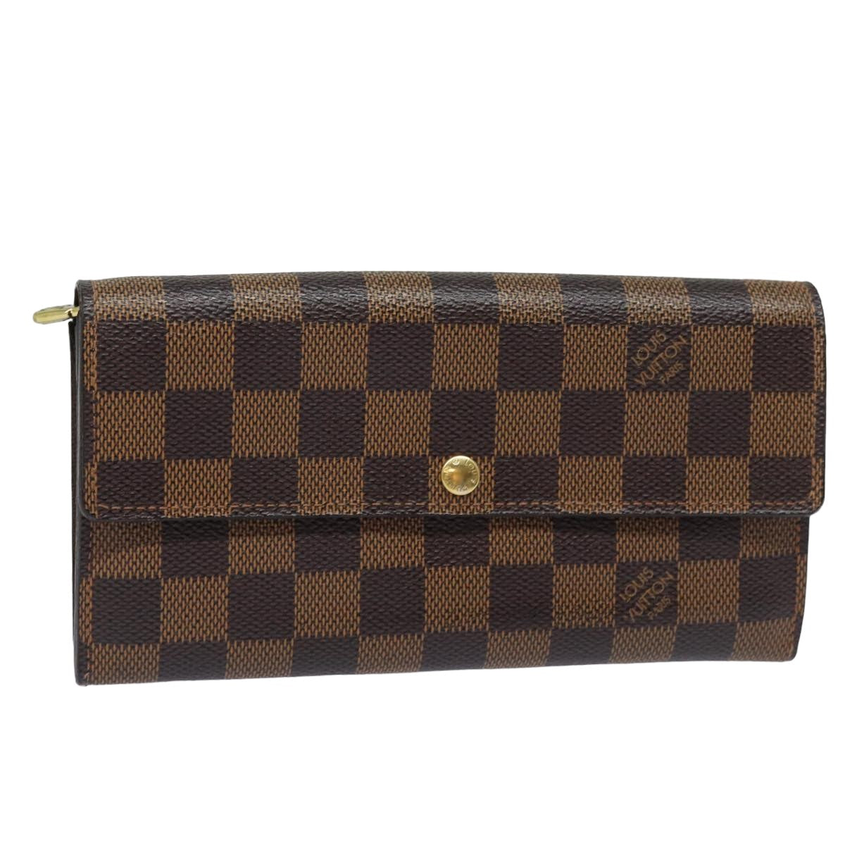 LOUIS VUITTON Damier Ebene Portefeuille Sarah Long Wallet N61734 LV Auth 79300