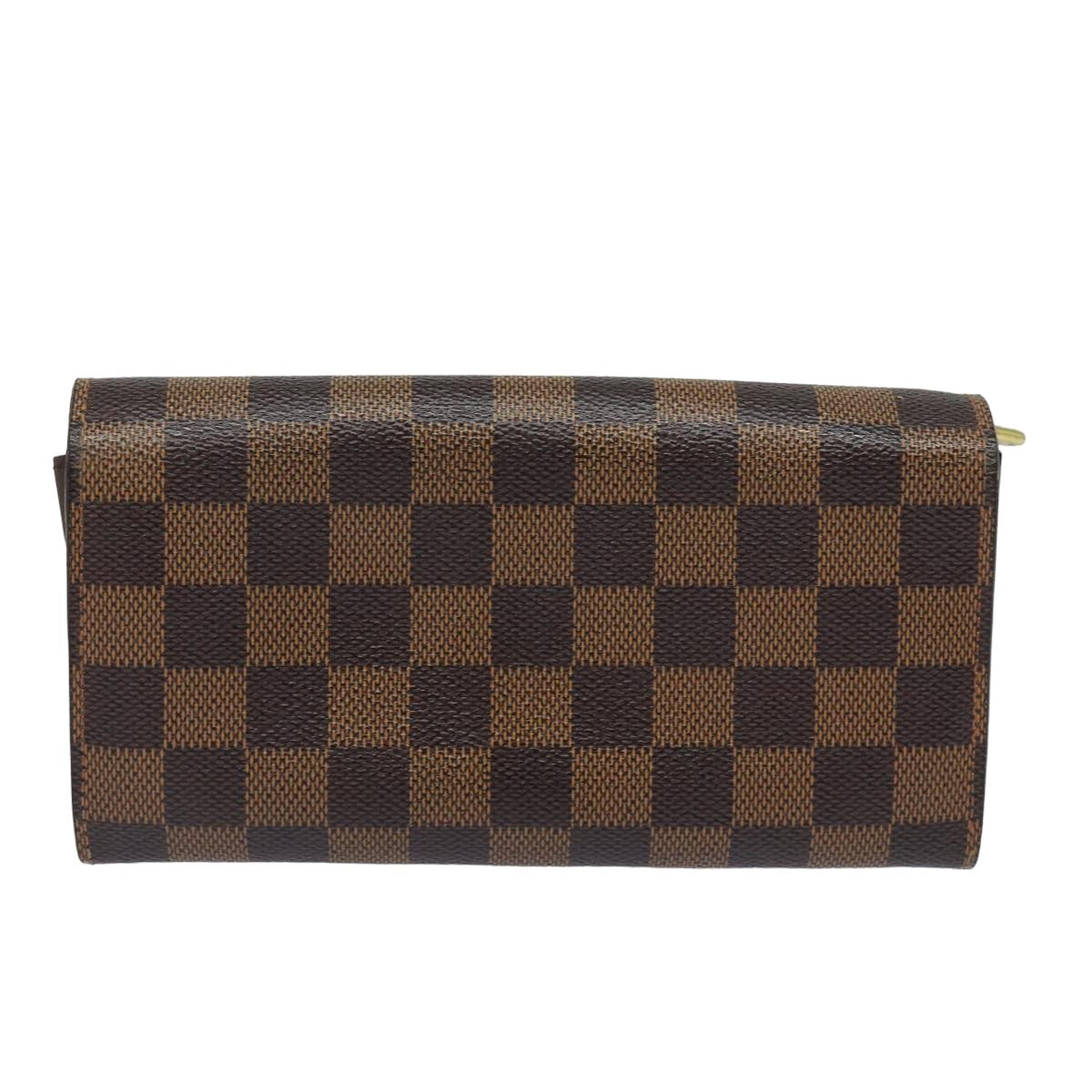 LOUIS VUITTON Damier Ebene Portefeuille Sarah Long Wallet N61734 LV Auth 79300