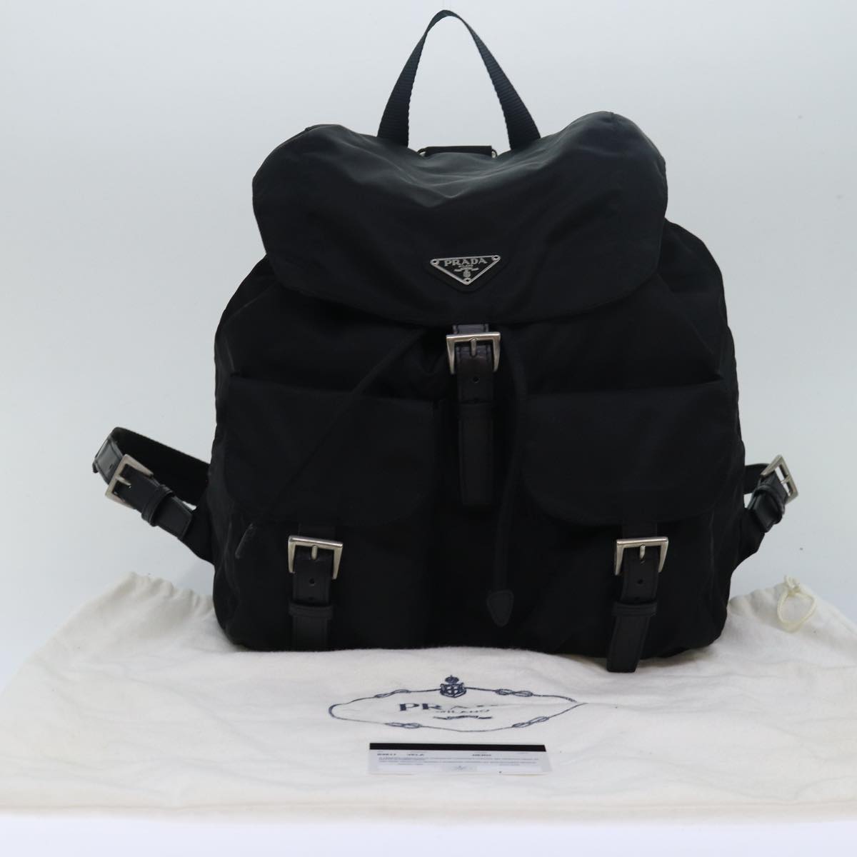 PRADA Backpack Nylon Black Auth 79370