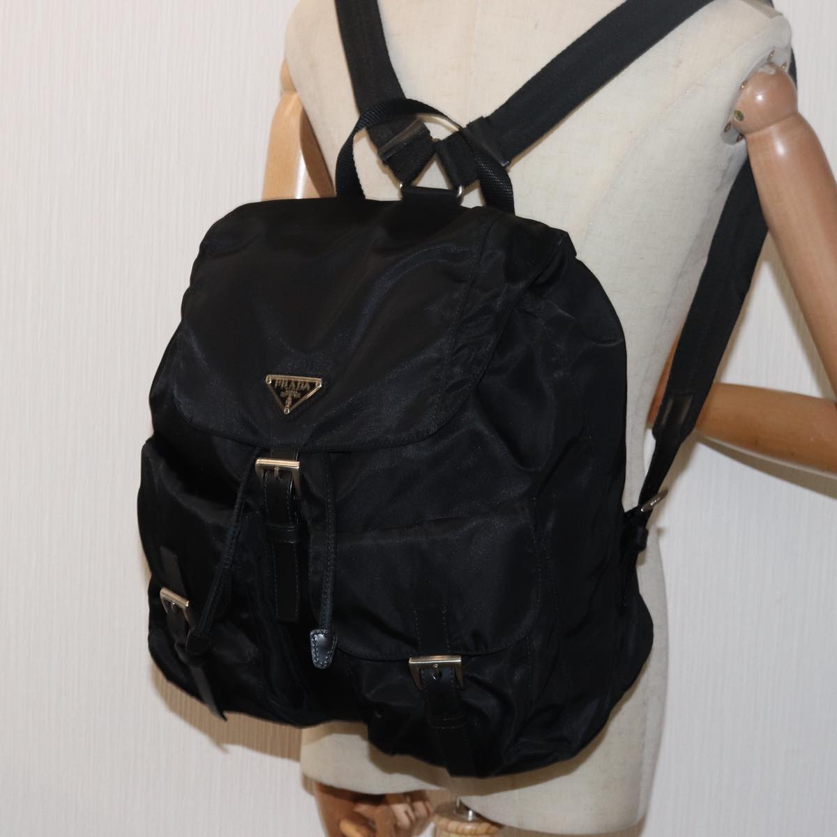 PRADA Backpack Nylon Black Auth 79433A