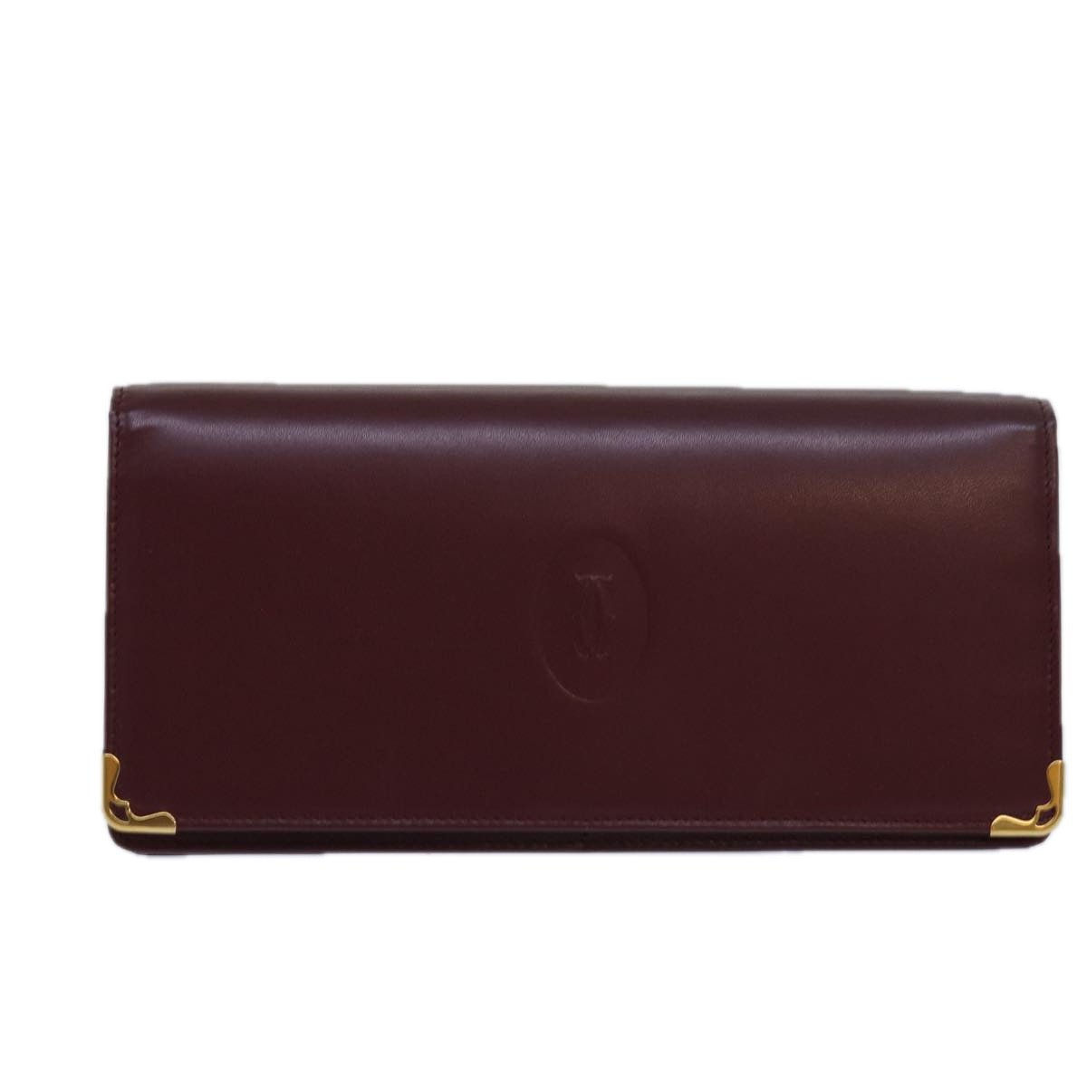 CARTIER Wallet Leather Red Auth 79472