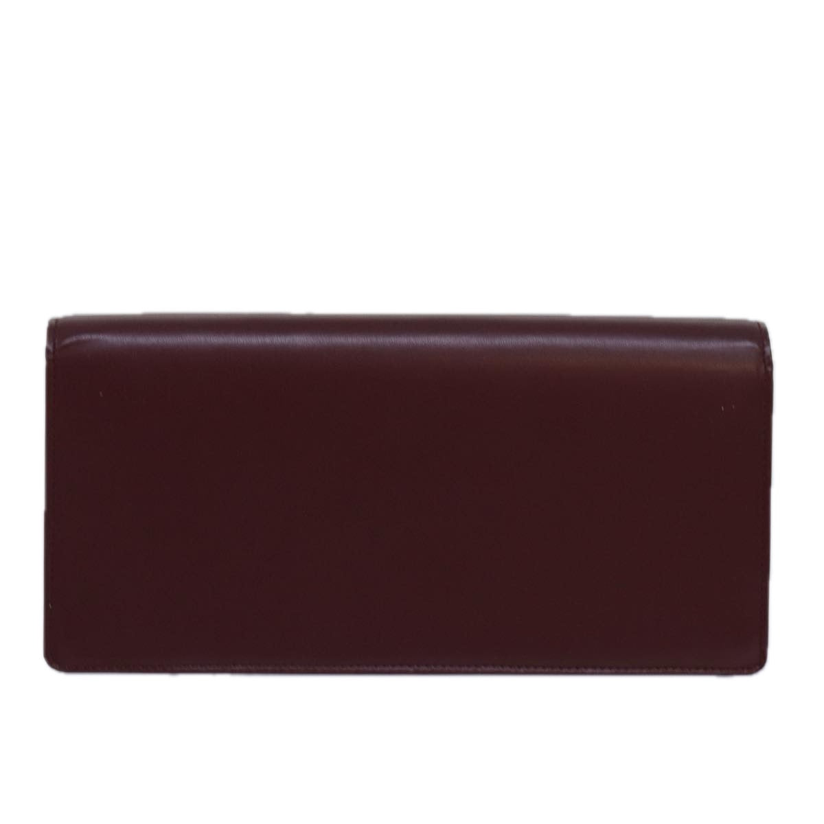 CARTIER Wallet Leather Red Auth 79472