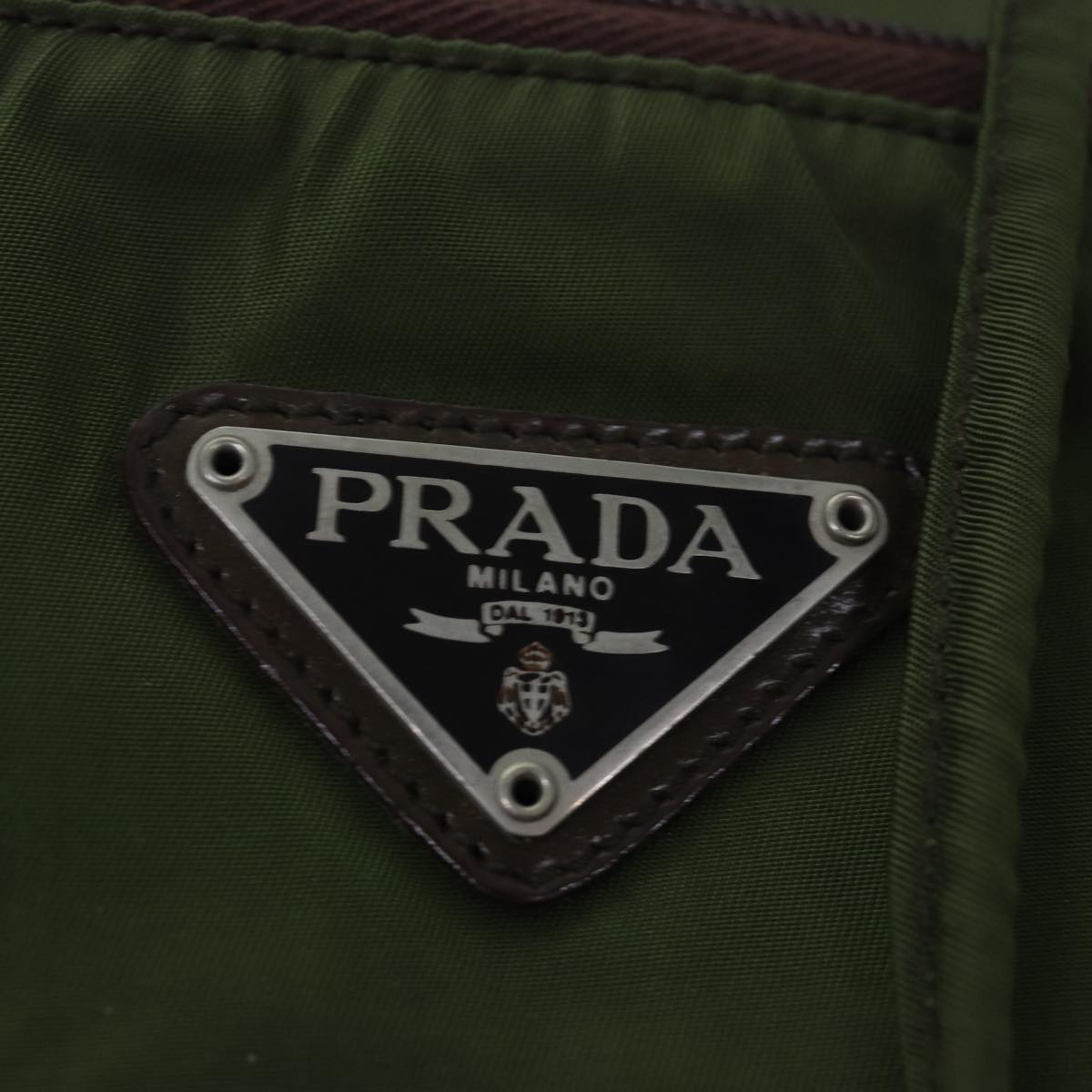 PRADA Backpack Nylon Khaki Auth 79546