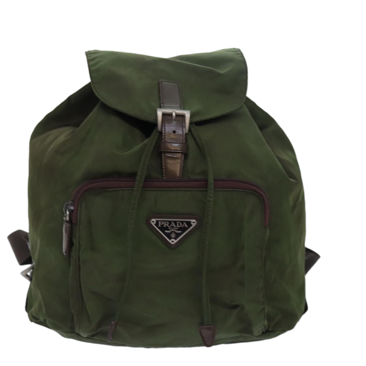 PRADA Backpack Nylon Khaki Auth 79546