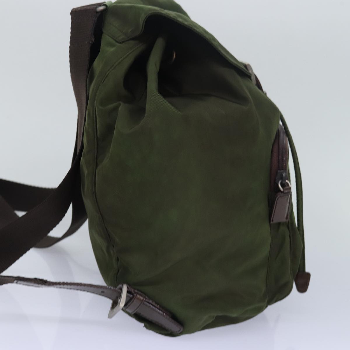 PRADA Backpack Nylon Khaki Auth 79546