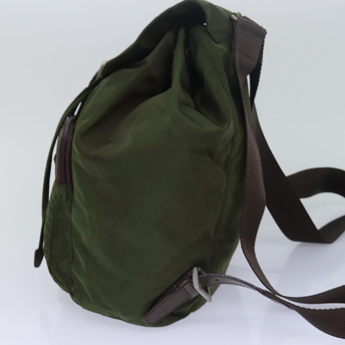 PRADA Backpack Nylon Khaki Auth 79546