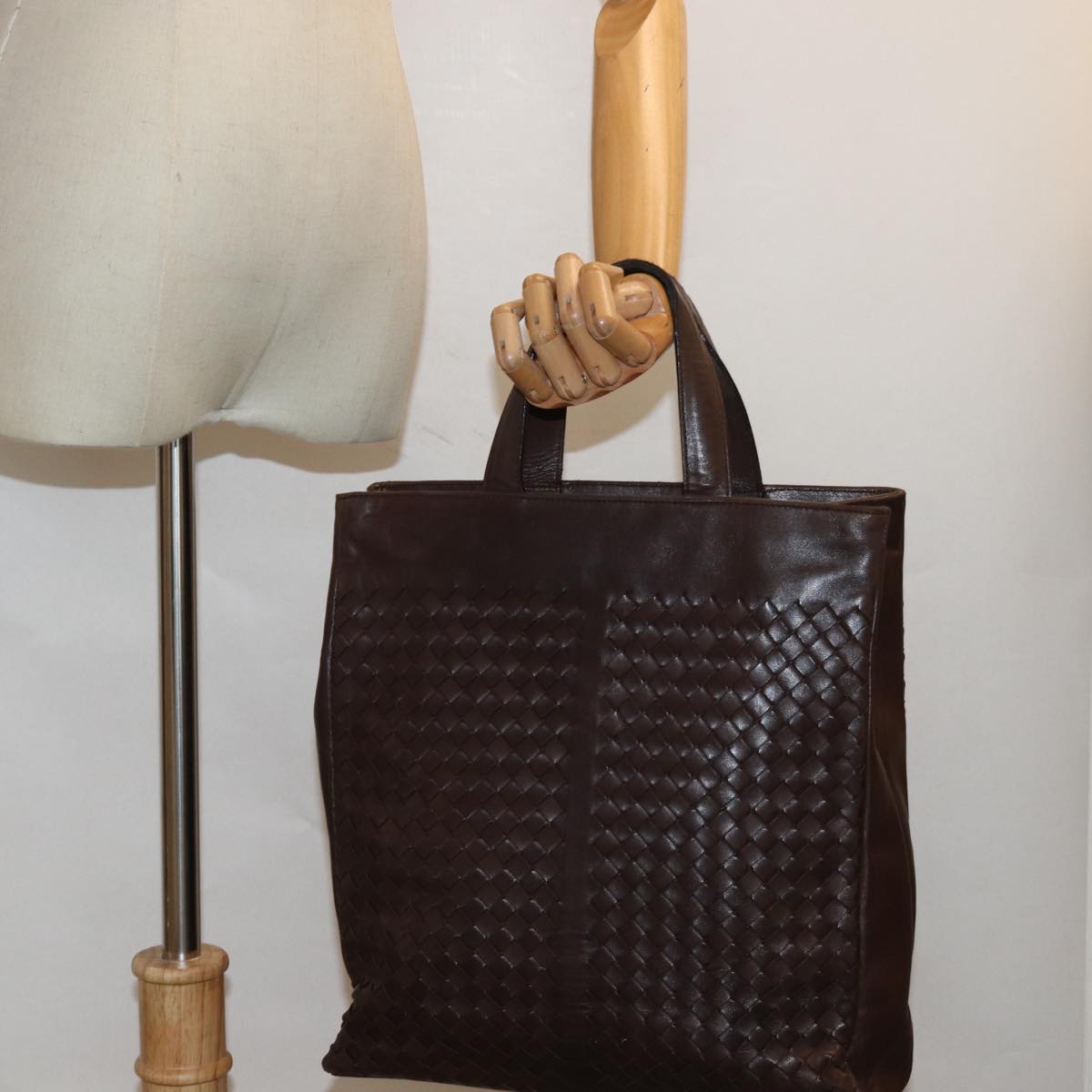 BOTTEGA VENETA INTRECCIATO Hand Bag Leather Brown 146793 Auth 79721