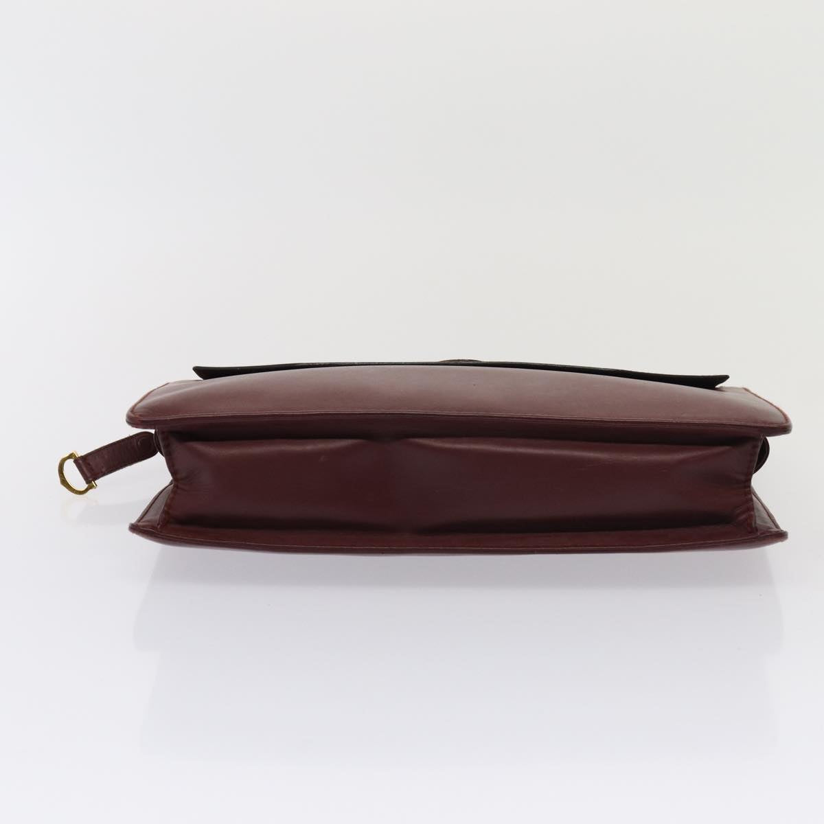 CARTIER Clutch Bag Leather 2Set Red Auth 79784