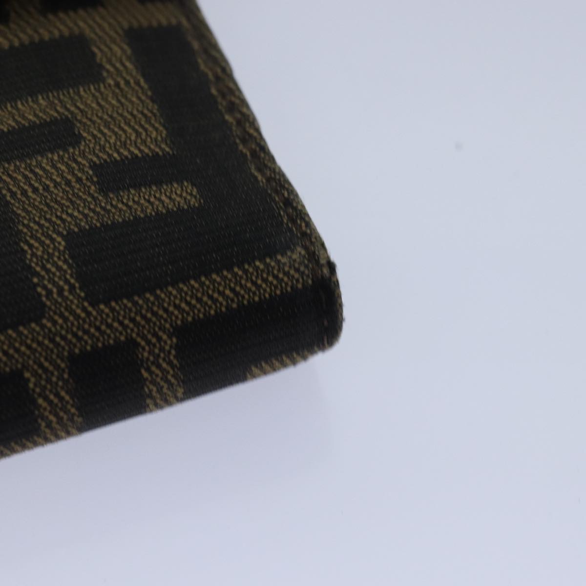 FENDI Zucca Canvas Wallet Black Brown Auth 79791