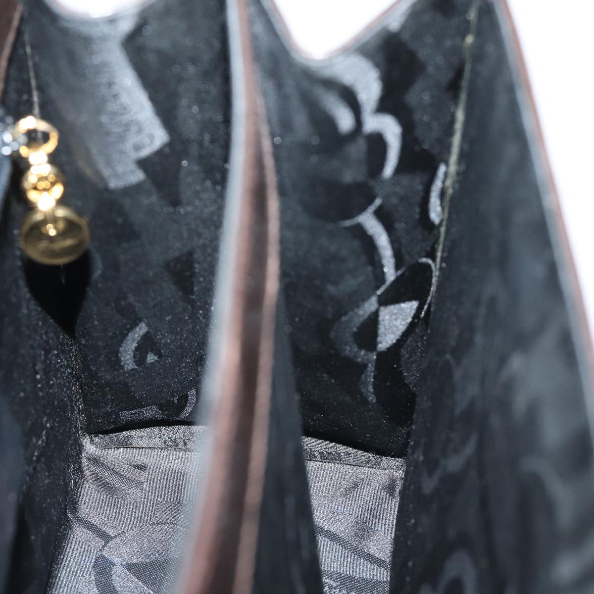 Salvatore Ferragamo Gancini Hand Bag Leather 2way Brown Auth 79812