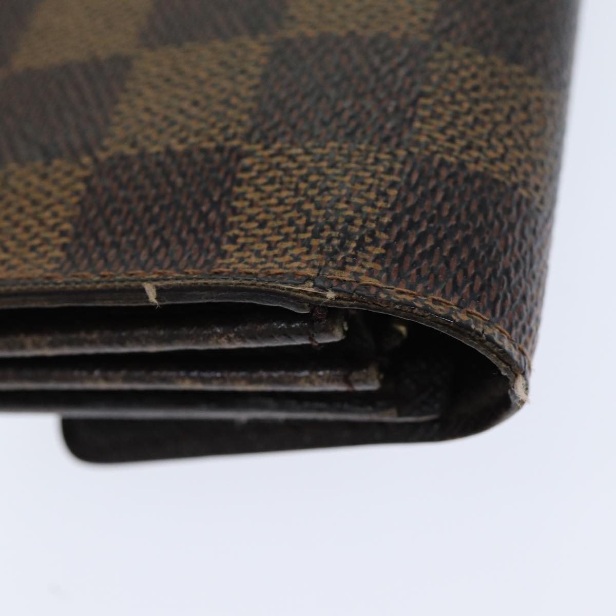 LOUIS VUITTON Damier Ebene Porte Monnaie Credit Wallet N61725 LV Auth 79856