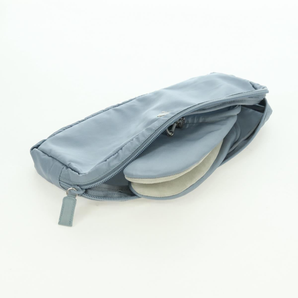 PRADA Room Shoes & Pouch Nylon Light Blue Auth 79894V