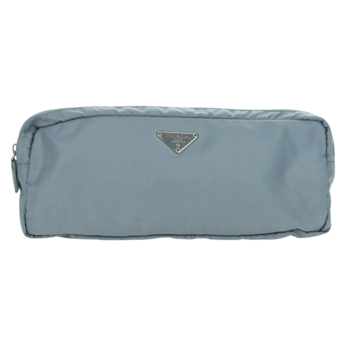 PRADA Room Shoes & Pouch Nylon Light Blue Auth 79894V