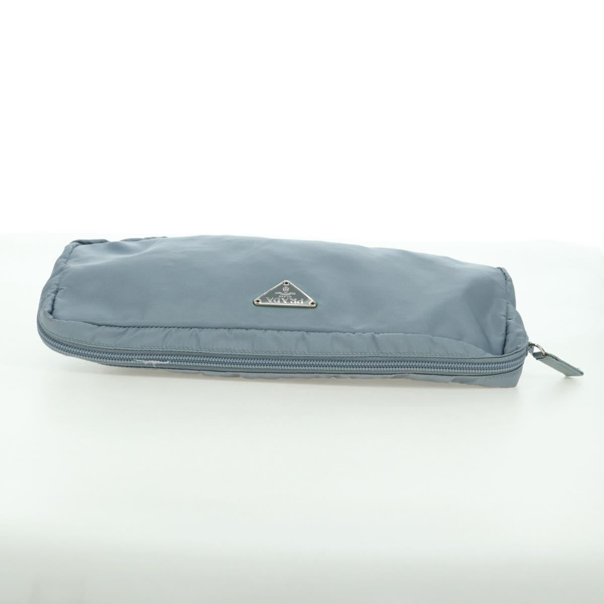 PRADA Room Shoes & Pouch Nylon Light Blue Auth 79894V