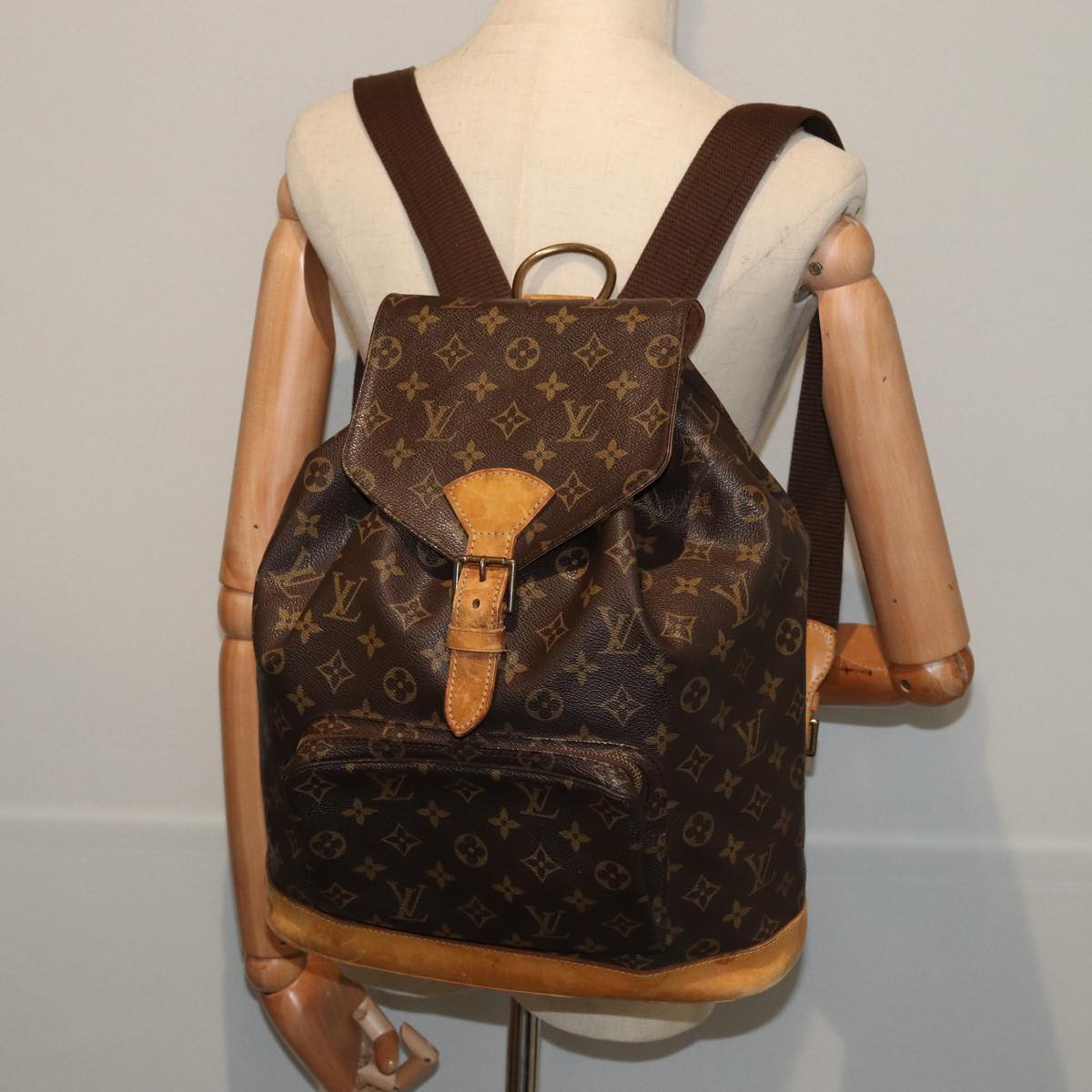 LOUIS VUITTON Monogram Montsouris GM Backpack M51135 LV Auth 80033