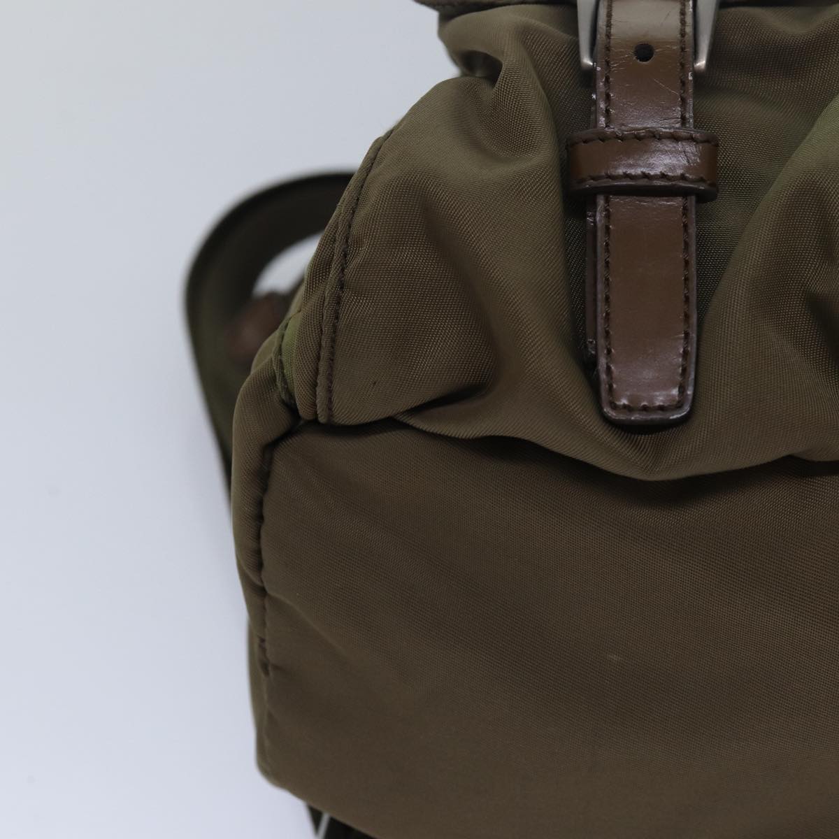 PRADA Nylon Backpack Khaki Auth 80100