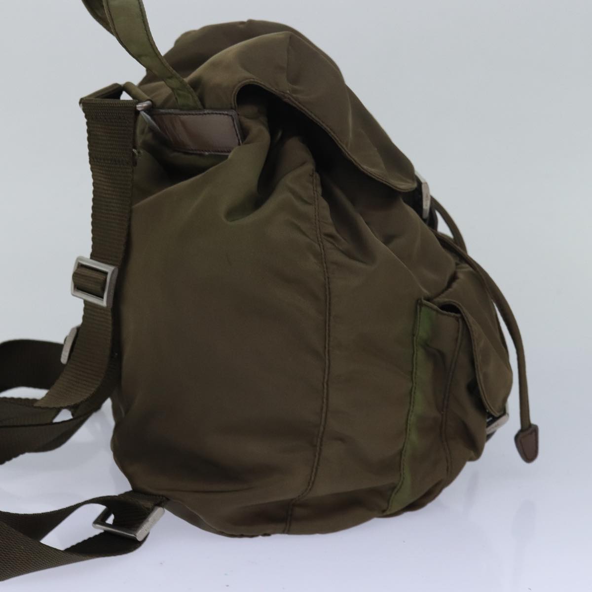 PRADA Nylon Backpack Khaki Auth 80100