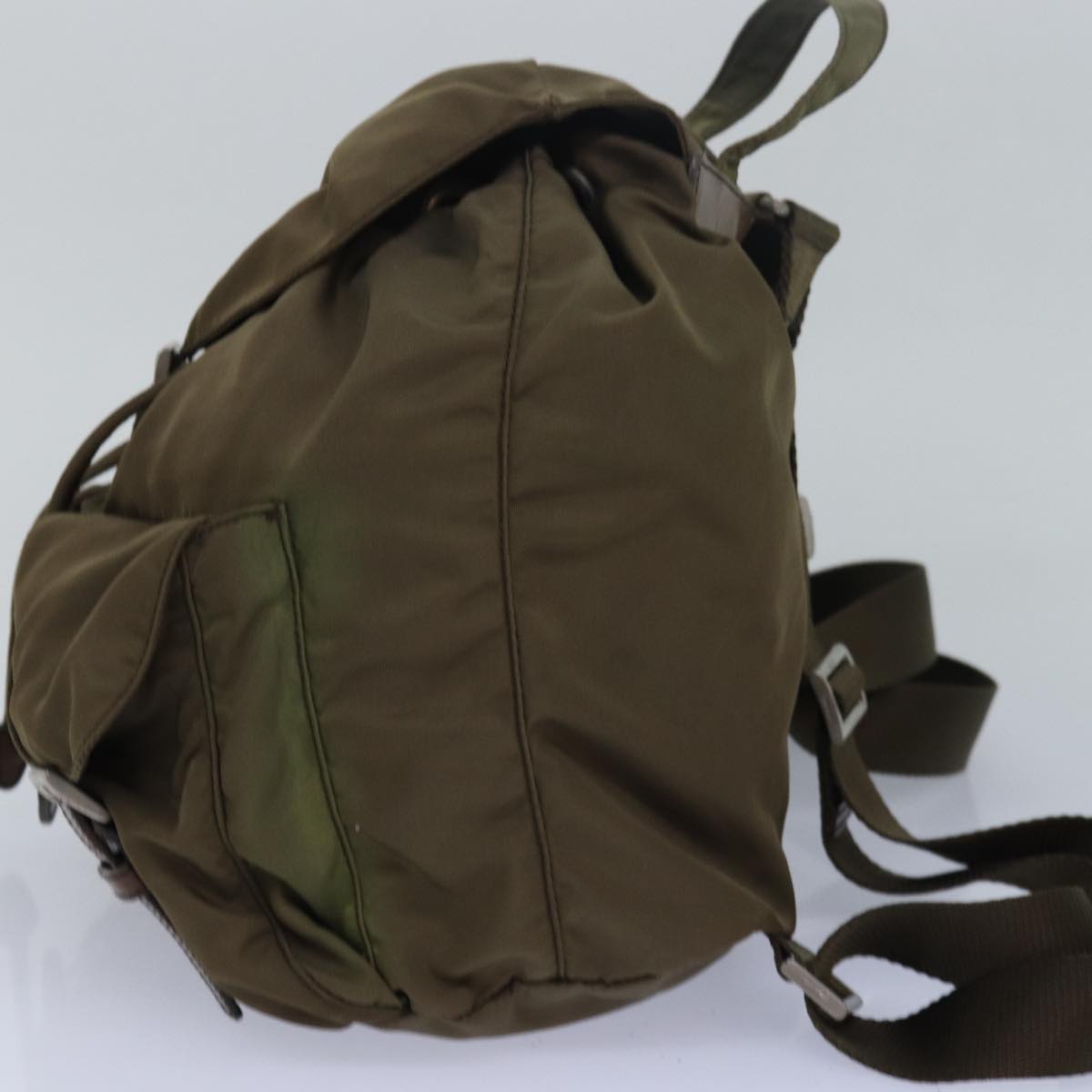 PRADA Nylon Backpack Khaki Auth 80100