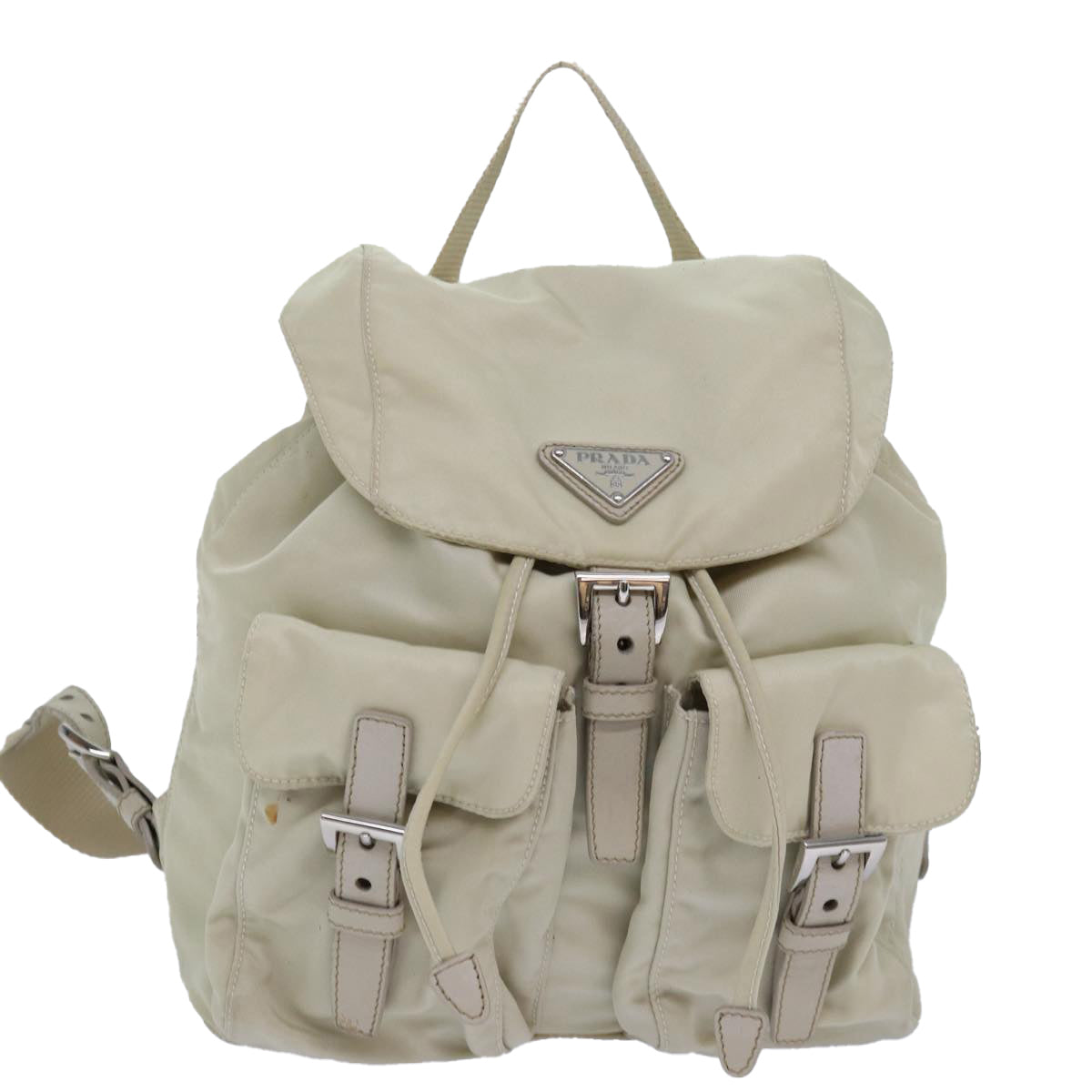 PRADA Nylon Backpack White Auth 80102