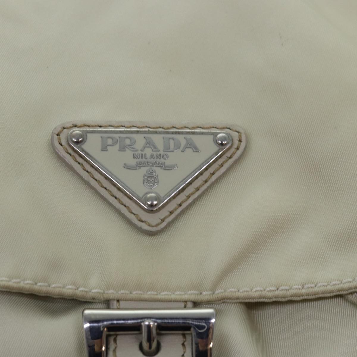 PRADA Nylon Backpack White Auth 80102