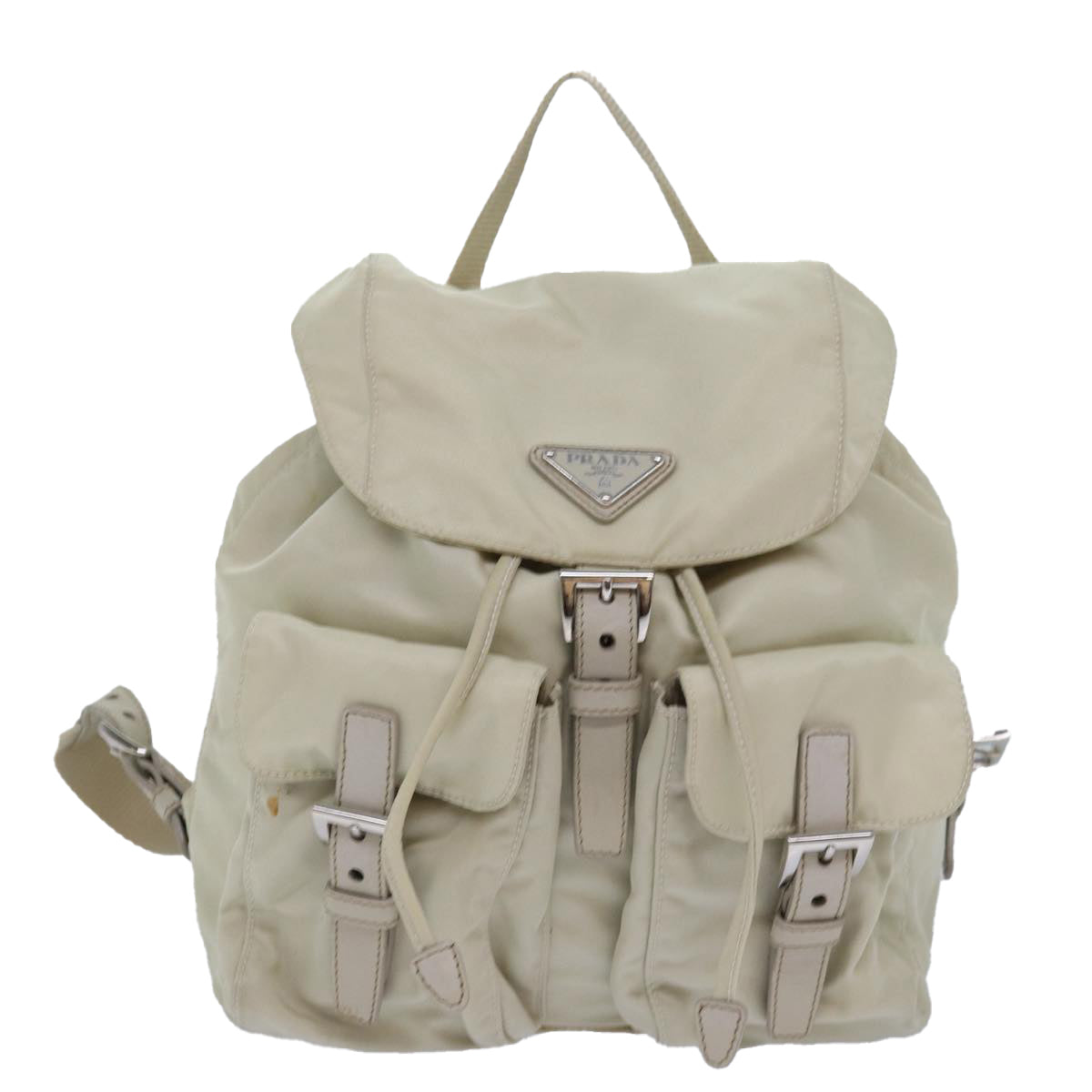 PRADA Nylon Backpack White Auth 80102