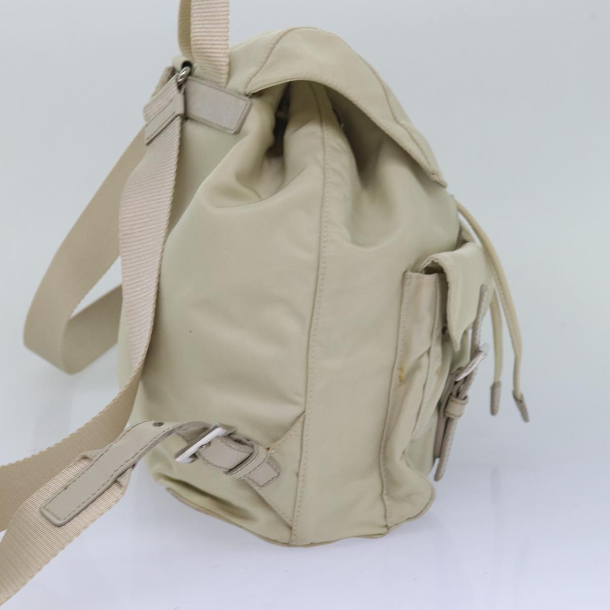 PRADA Nylon Backpack White Auth 80102