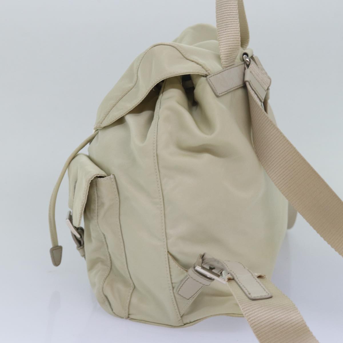 PRADA Nylon Backpack White Auth 80102