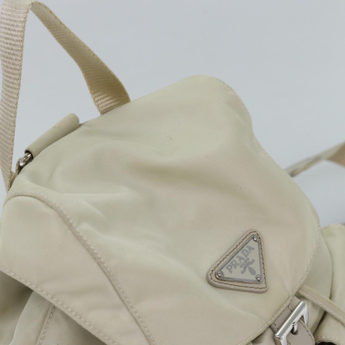 PRADA Nylon Backpack White Auth 80102