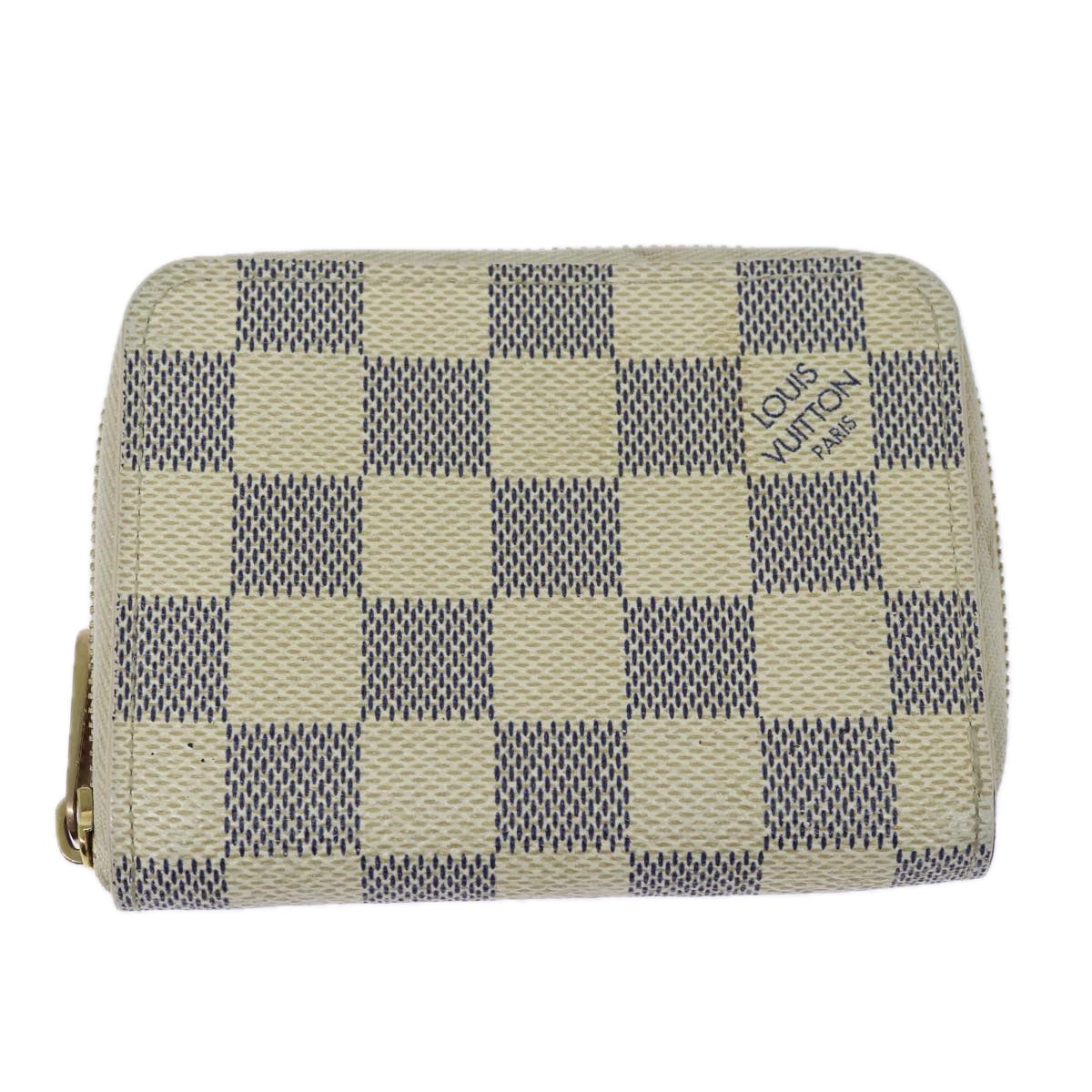 LOUIS VUITTON Damier Azur Zippy Coin Purse N60138 LV Auth 80198