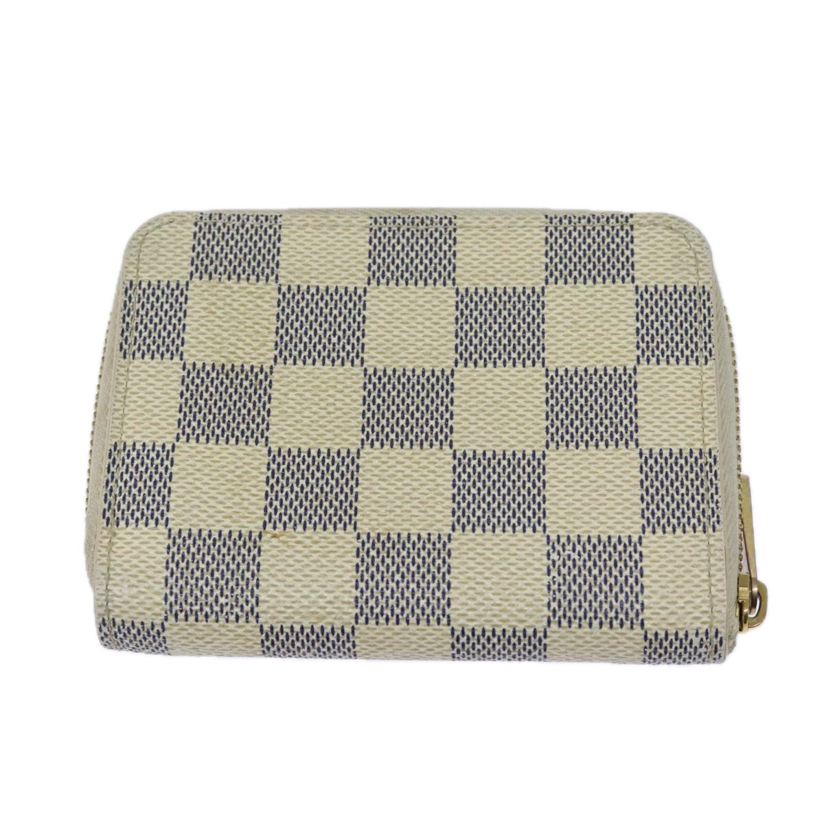 LOUIS VUITTON Damier Azur Zippy Coin Purse N60138 LV Auth 80198