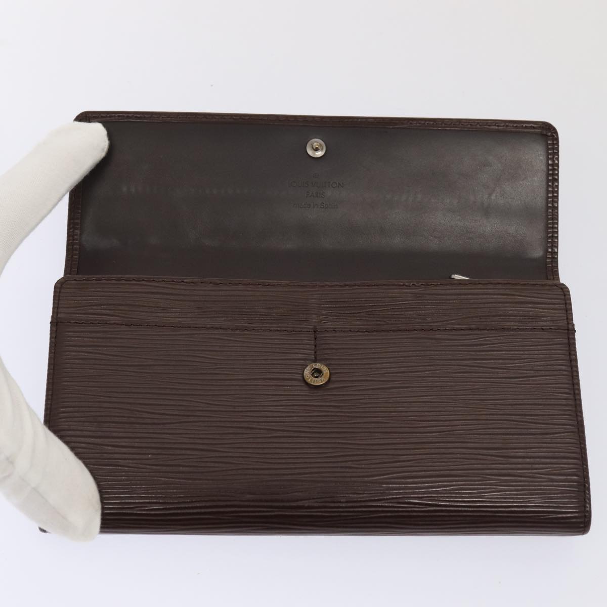 LOUIS VUITTON Epi PochettePorte Monnaie Credit Wallet Mocha M6357D LV Auth 80202