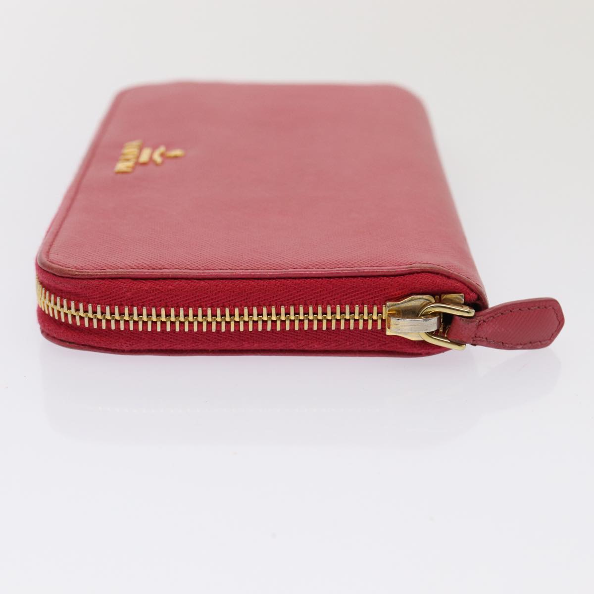 PRADA Long Wallet Safiano leather Pink Auth 80203