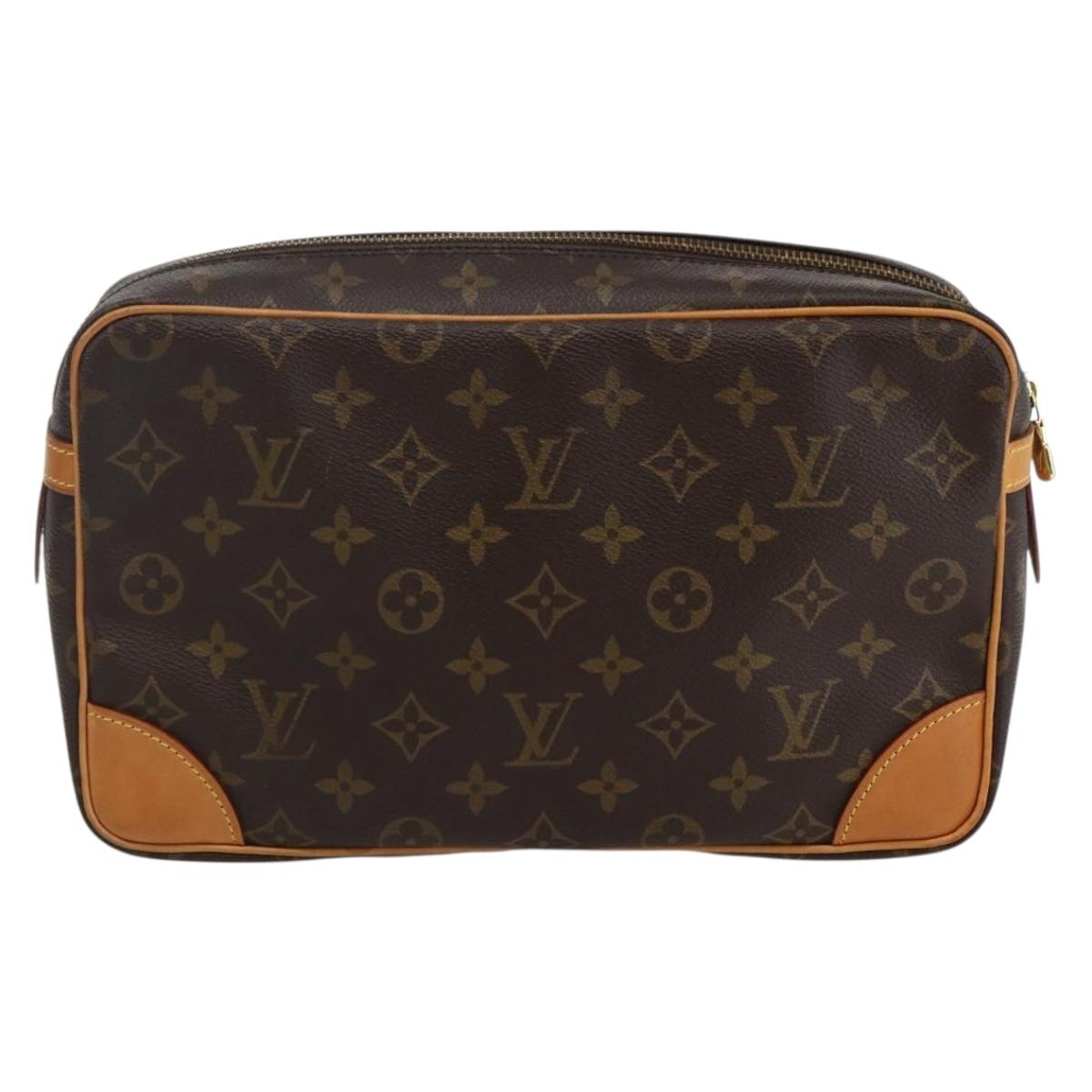 LOUIS VUITTON Monogram Compiegne 28 Clutch Bag M51845 LV Auth 80423